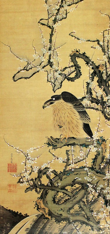 34.梅鷹図