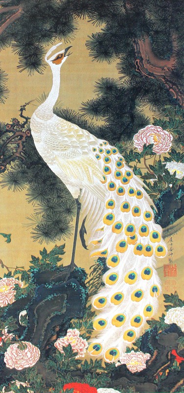 35.老松孔雀図