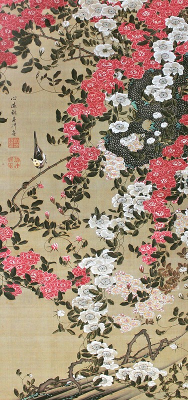 40.薔薇小禽図