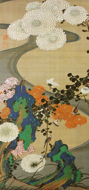 57.菊花流水図