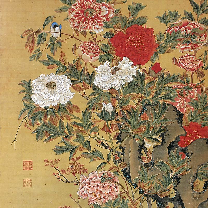 49.牡丹図(双幅)