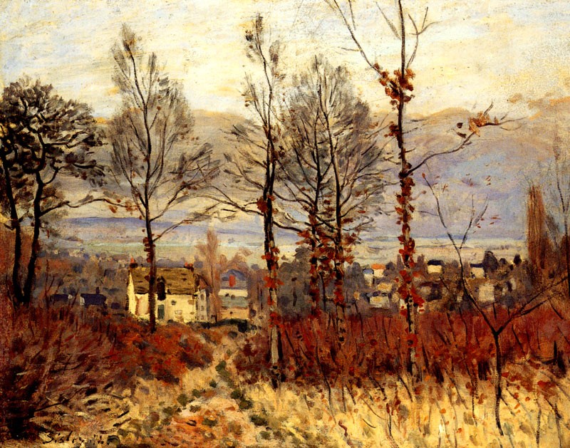 Alfred Sisley、森のはずれの村、希少画集画、新品高級額、額装