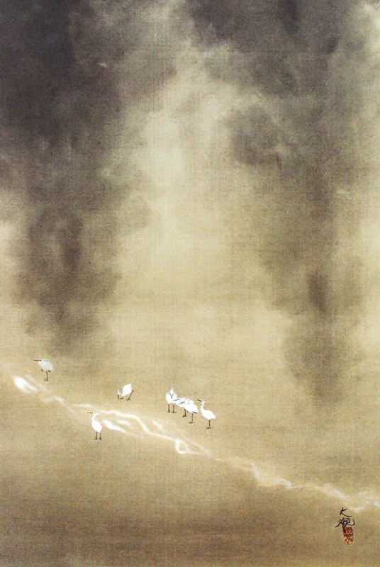 横山大観 還暦祝画帖 「無窮を趁ふ」ぎょうせい　専用額付き 複製画60cm×90cm(額無し) 横山大観(No.101~120) 不織布和紙風