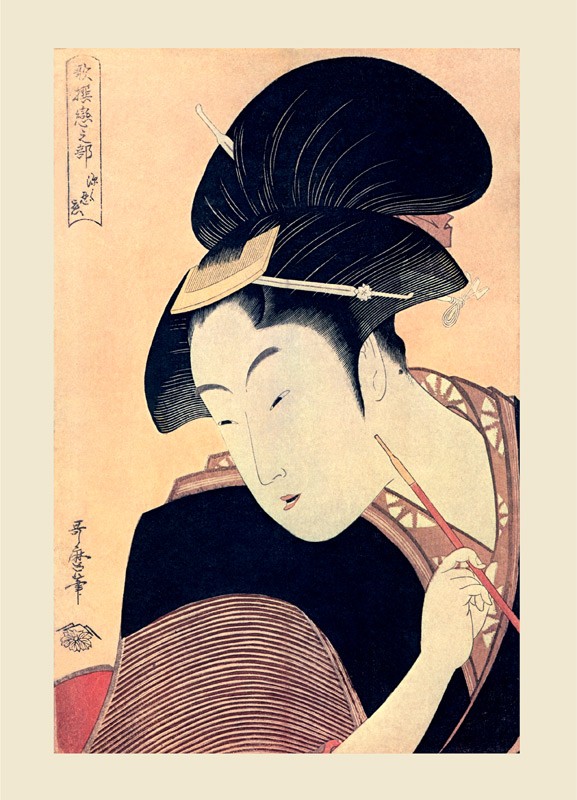 版画　喜多川歌麿 複製画 原寸(額無し) 喜多川歌麿 全7種 マイクロファイバー製