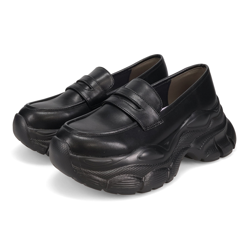 ブラック ローファー 厚底 ORiental TRaffic（オリエンタルトラフィック） レディース ローファー