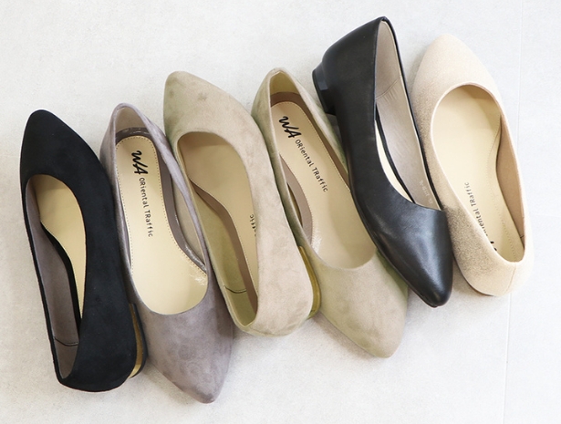 パンプス 走れる 疲れにくい 痛くない 黒 レディース ローヒール ぺたんこ 歩きやすい フラット クッション 通勤靴 オフィス オリエンタルトラフィック R4007