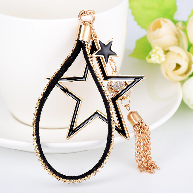 バッグチャーム 星 アクセサリー タッセル キーホルダー