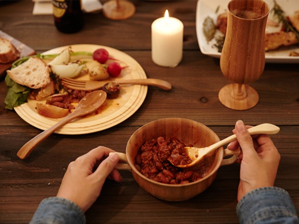 スープカップ セット スープ皿 スプーン付き おしゃれ かわいい 竹製 木製 スープ皿 木製 食器 日本製 RIVERET