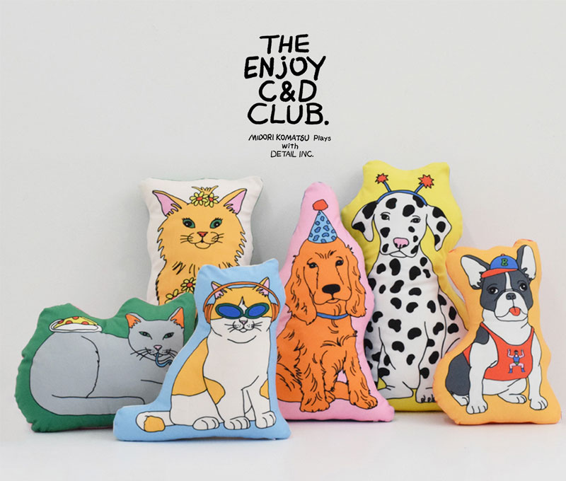 DETAIL クッション 猫 ネコ ミドリコマツ おしゃれ かわいい 猫
