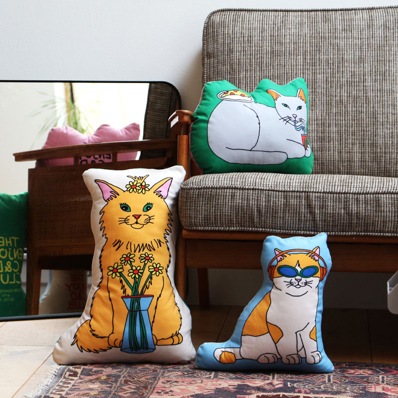 DETAIL クッション 猫 ネコ ミドリコマツ おしゃれ かわいい 猫