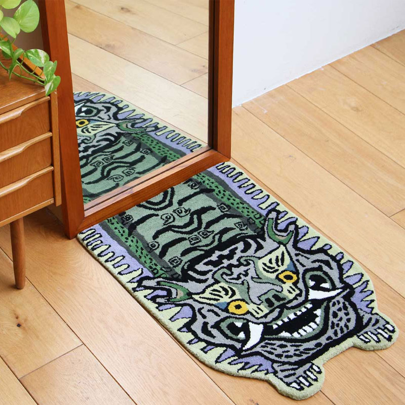 SAPEur TIBETAN TIGER RUG サプール ラグ グレー DETAIL チベタンタイガーラグ H2-75 グレー トラ ラグ 絨毯 虎