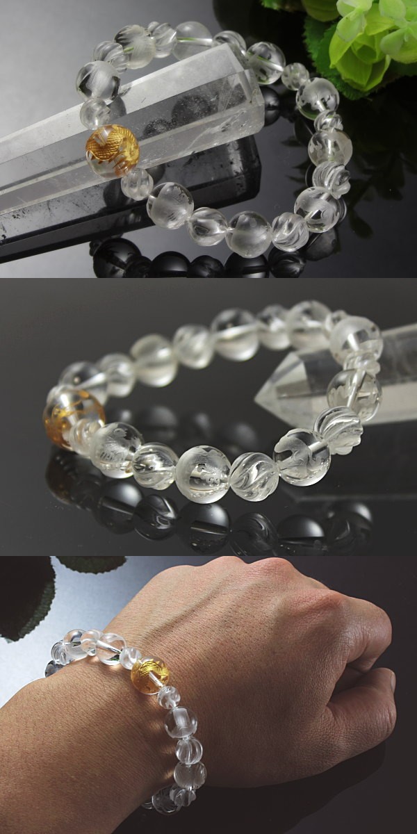 龍生九子 天然石 パワーストーン ブレスレット メンズ 風水 水晶 開運