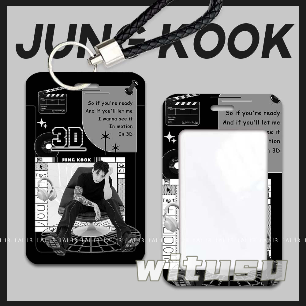 【新生活応援】IDカードホルダー   JungKooK グク 3D ネックストラップ付き ICカード...
