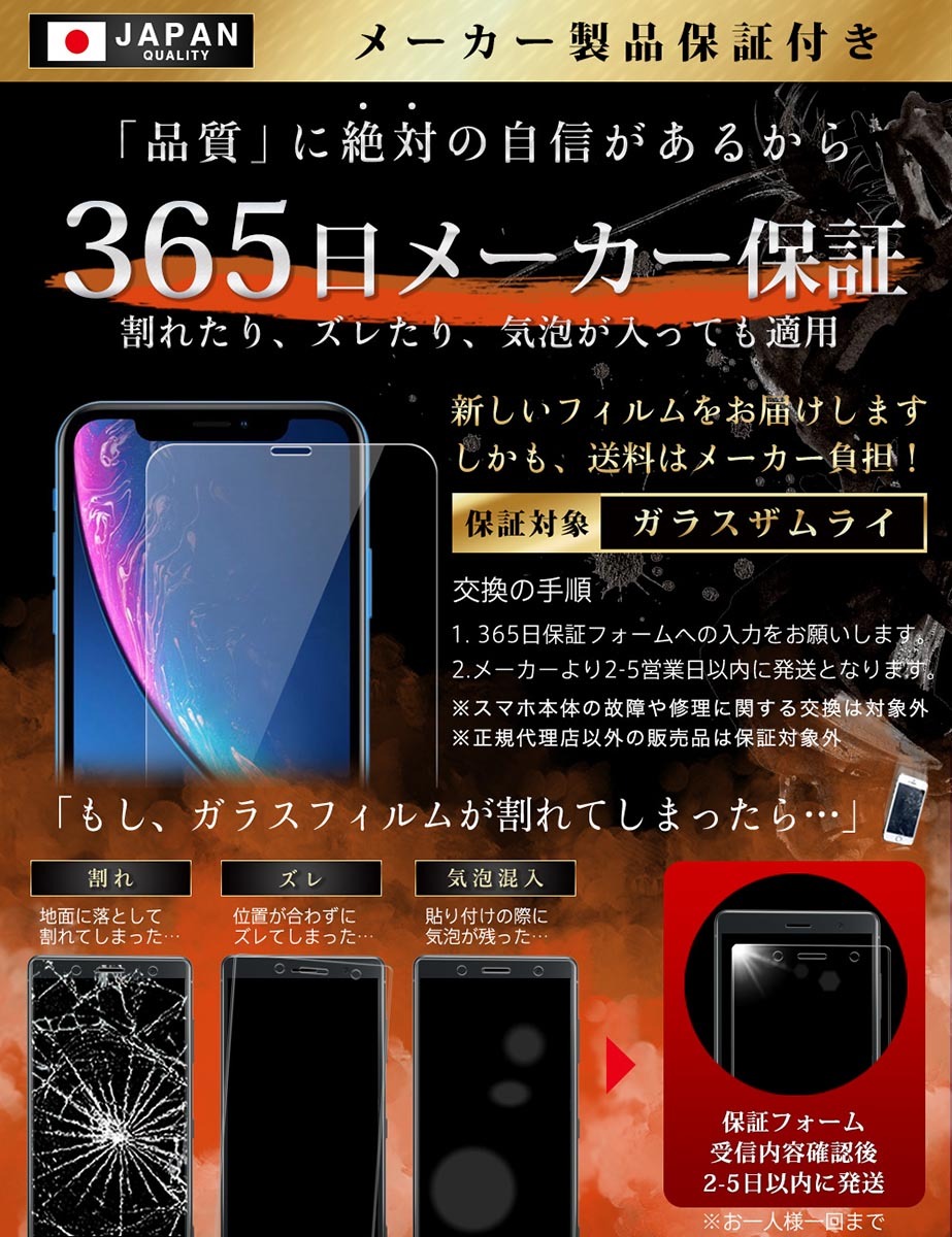 ガラスザムライ iPhone XR ガラスフィルム 保護フィルム アンチグレア