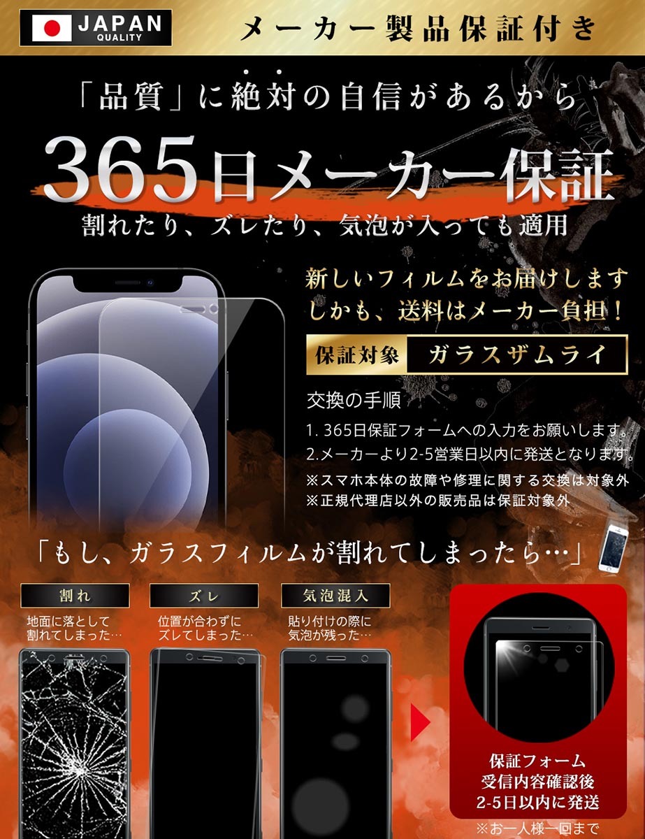 ガラスザムライ iPhone12 mini ガラスフィルム 保護フィルム