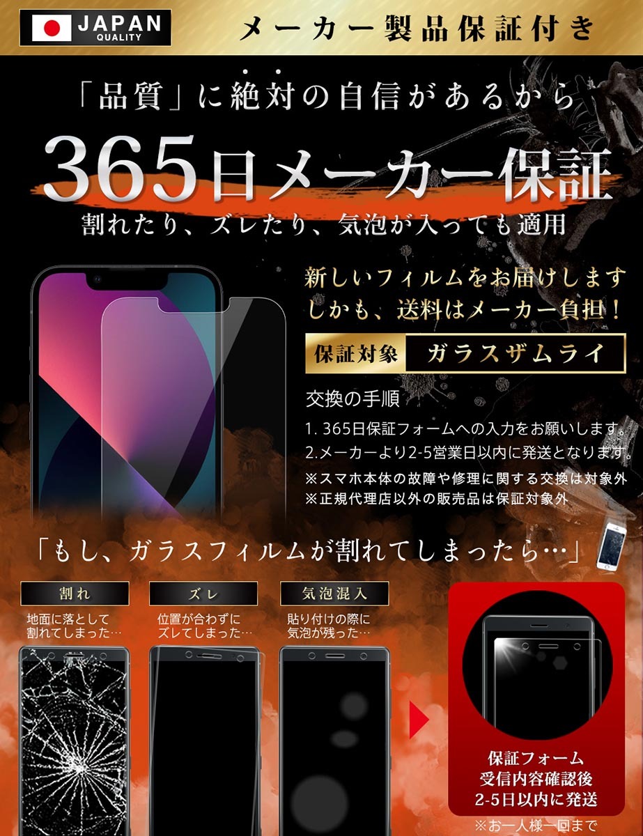 ガラスザムライ iPhone13 mini ガラスフィルム 保護フィルム