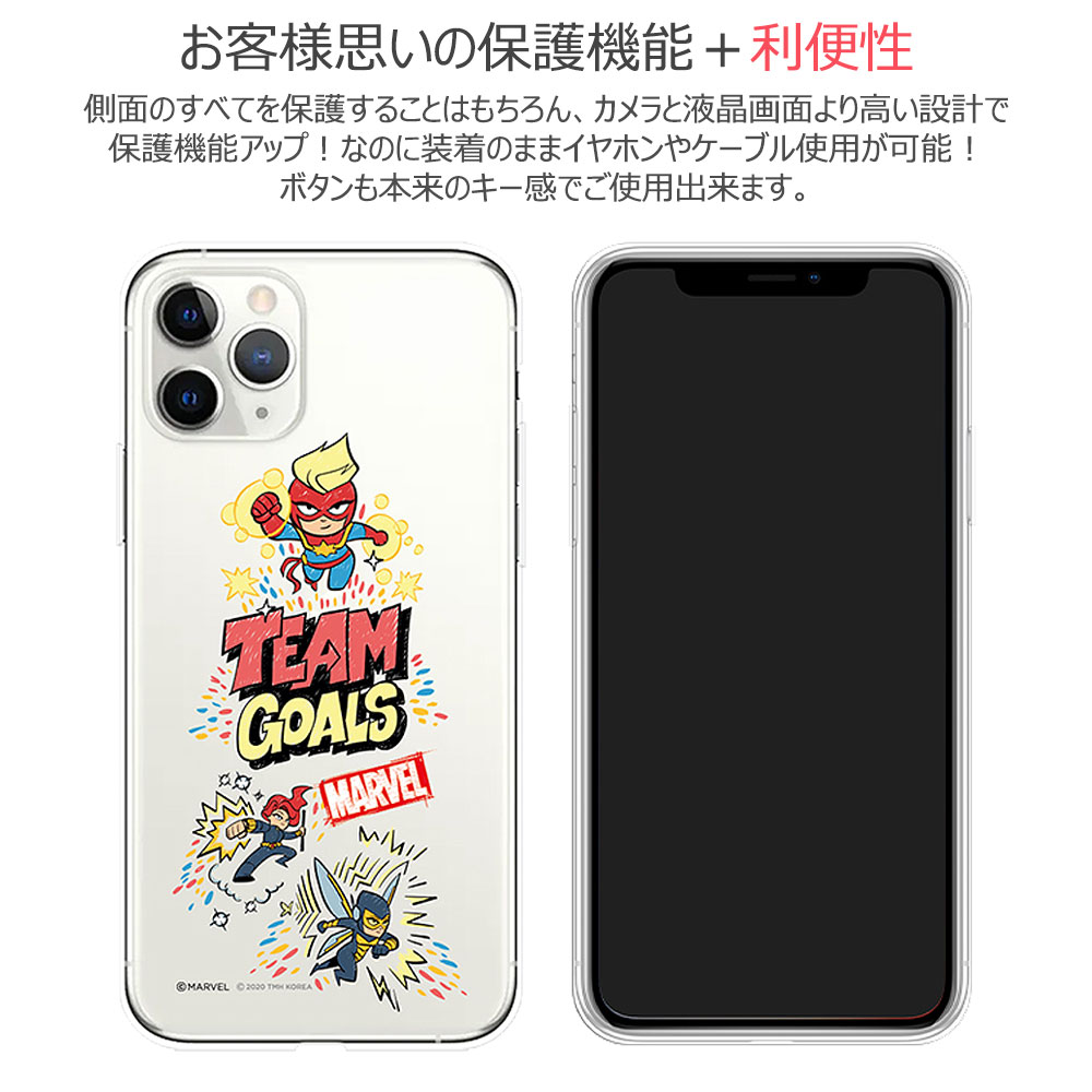 MARVEL Pattern Clear Soft ケース iPhone 15 Plus Pro Max 14