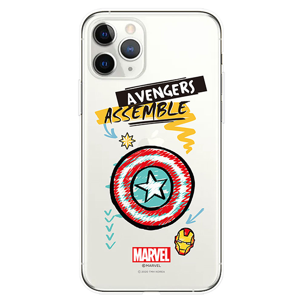 MARVEL Sketch Clear Soft ケース iPhone 15 Plus Pro Max 14 SE3 13 mini 12 SE2 11 XS XR X 8 7 | MARVEL | 08