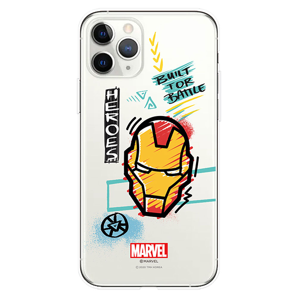 MARVEL Sketch Clear Soft ケース iPhone 15 Plus Pro Max 14 SE3 13 mini 12 SE2 11 XS XR X 8 7 | MARVEL | 01