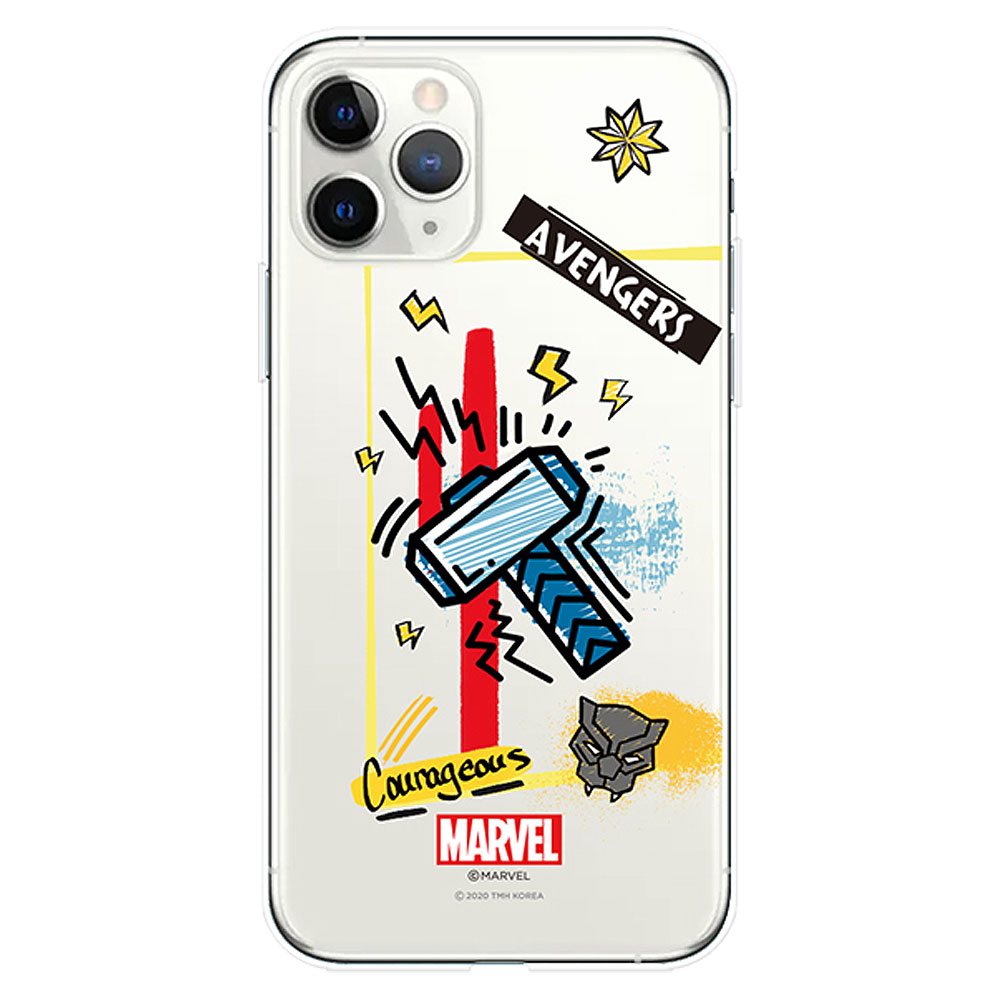 MARVEL Sketch Clear Soft ケース iPhone 15 Plus Pro Max 14 SE3 13 mini 12 SE2 11 XS XR X 8 7 | MARVEL | 04