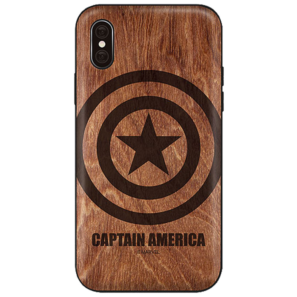 MARVEL Wood Mirror Card バンパー ケース iPhone 15 Plus Pr...