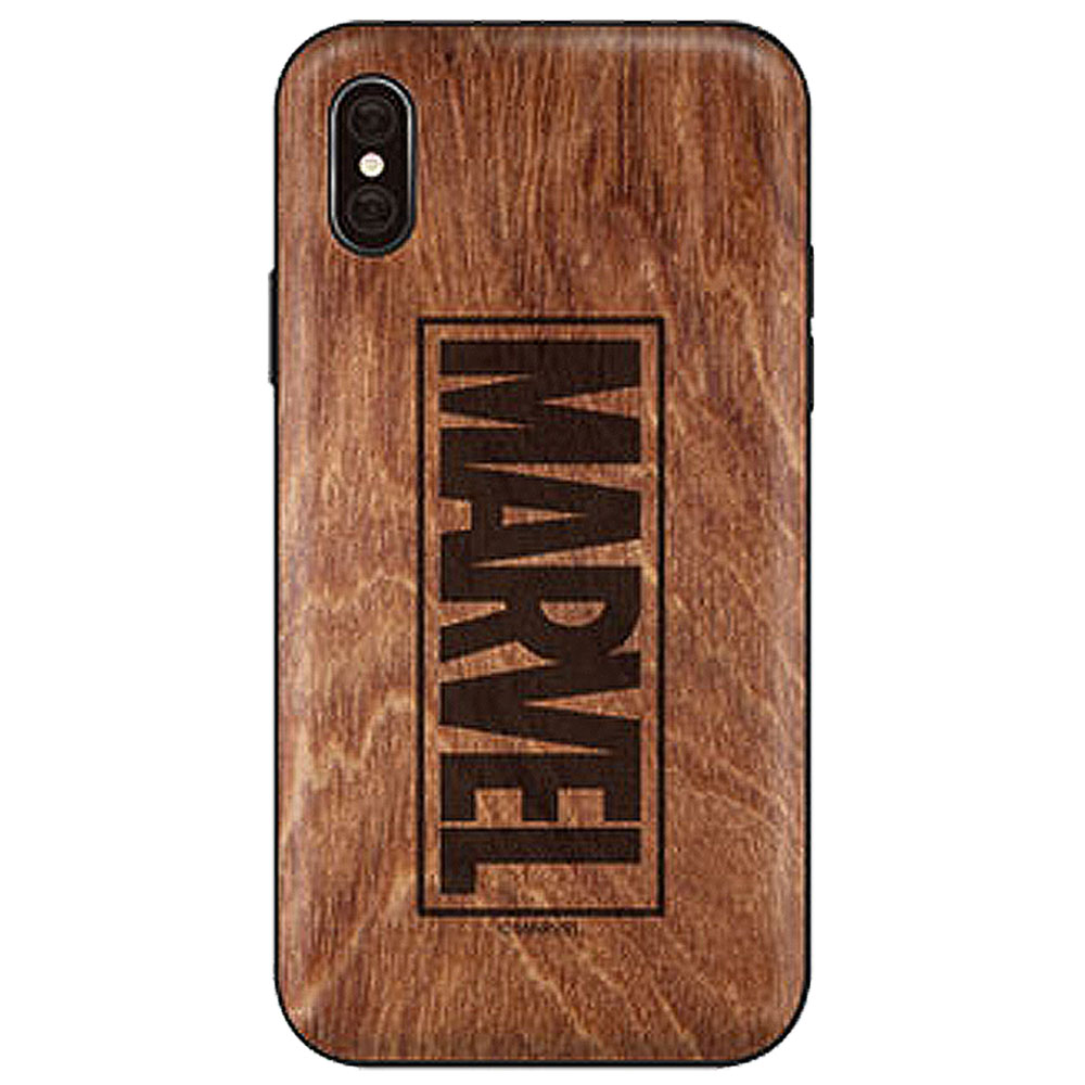 MARVEL Wood Mirror Card バンパー ケース iPhone 15 Plus Pro Max 14