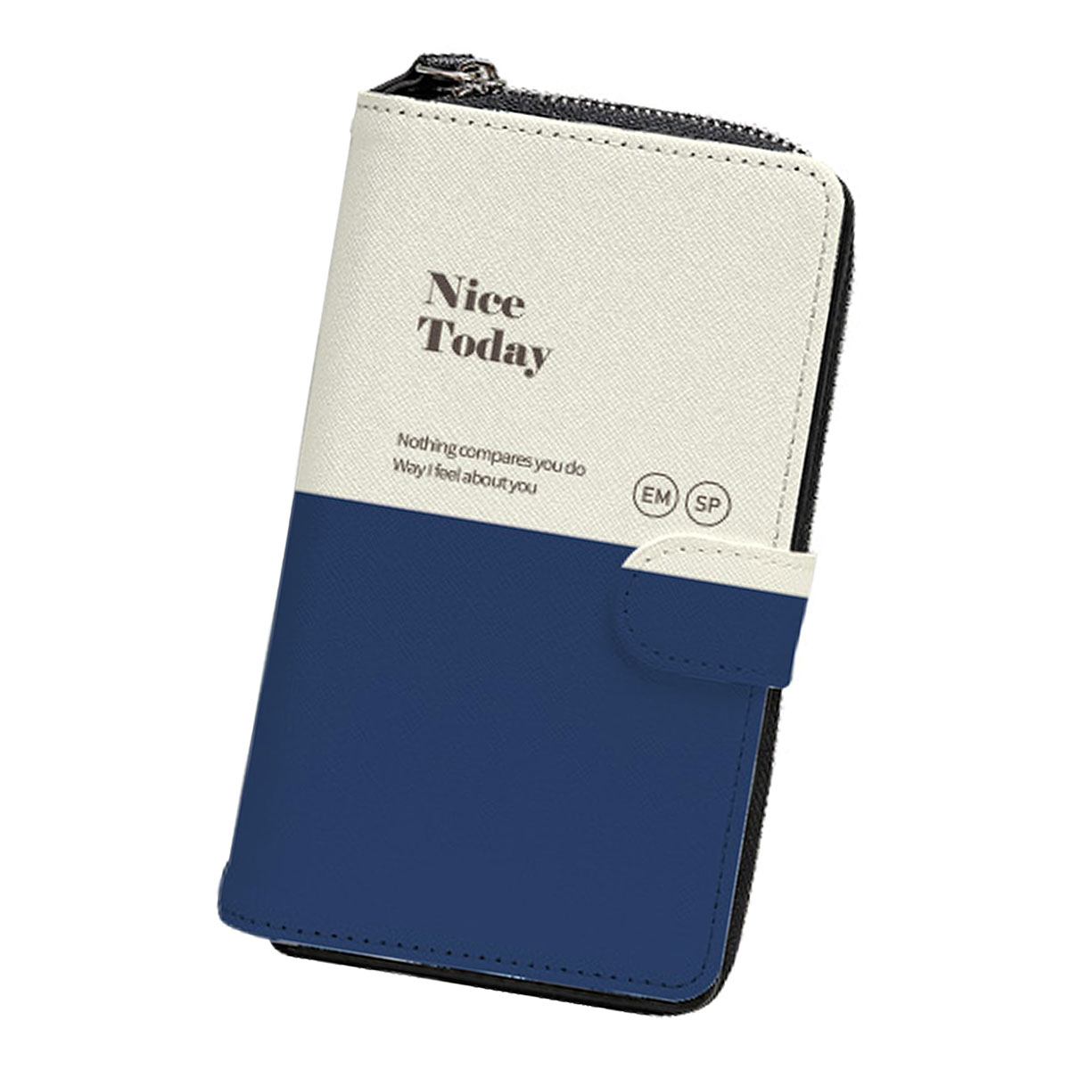 TryCozy Two-tone Color Saffiano Zipper Wallet 手帳型 ケース iPhone 16e 16 Plus Pro Max 15 14 SE3 13 mini 12 SE2 11 XS X 8 7 |  | 02
