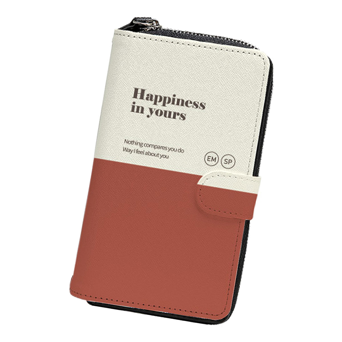 TryCozy Two-tone Color Saffiano Zipper Wallet 手帳型 ケース iPhone 16e 16 Plus Pro Max 15 14 SE3 13 mini 12 SE2 11 XS X 8 7 |  | 03
