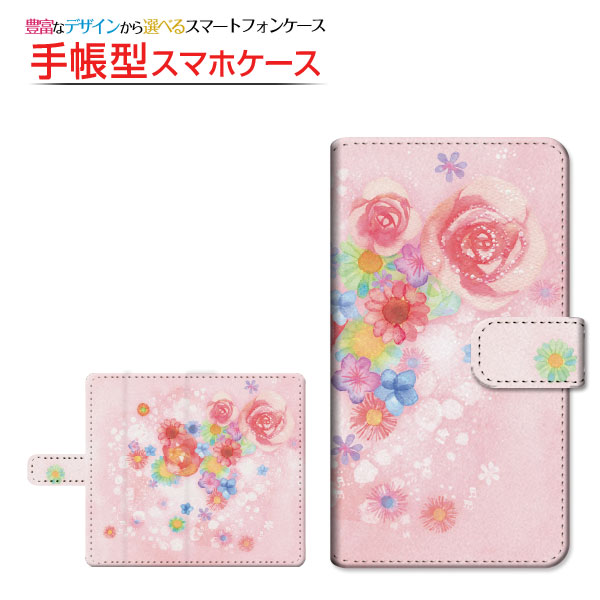 スマホケース iPhone 13 mini 手帳型 スライド式 ケース F:chocalo デザイン 池田 優 Flower sound 花柄 ピンク イラスト バラ 音符｜orisma