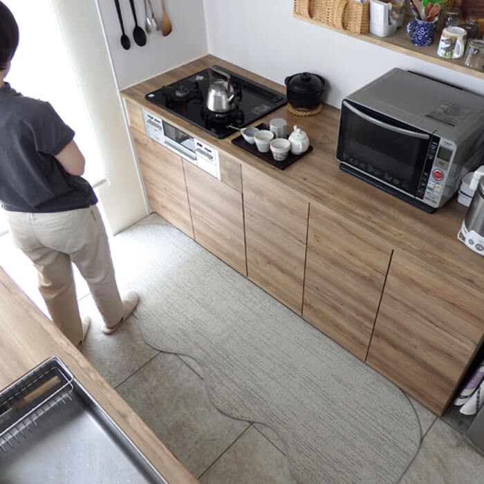 kasurikm6570_5 ピーナッツ型キッチンマット春夏65×210
