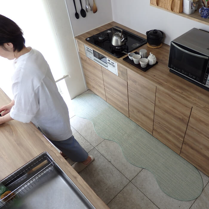 ピーナッツ型キッチンマット春夏45×210