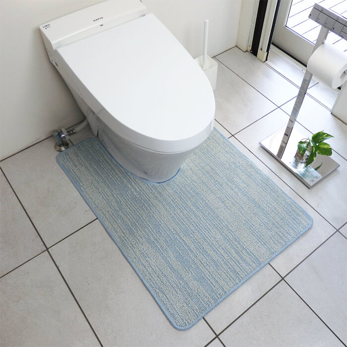 涼しい 綿混トイレマット 夏 65×80 KASURI かすり 北欧 かわいい