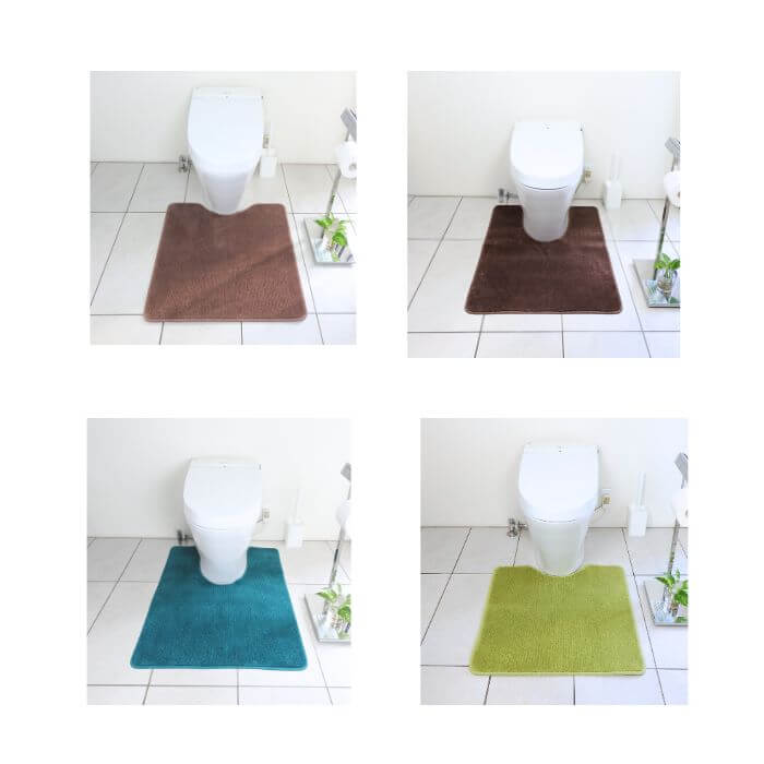 ココアとダークブラウン、フォレスト、ピスタチオのトイレマット