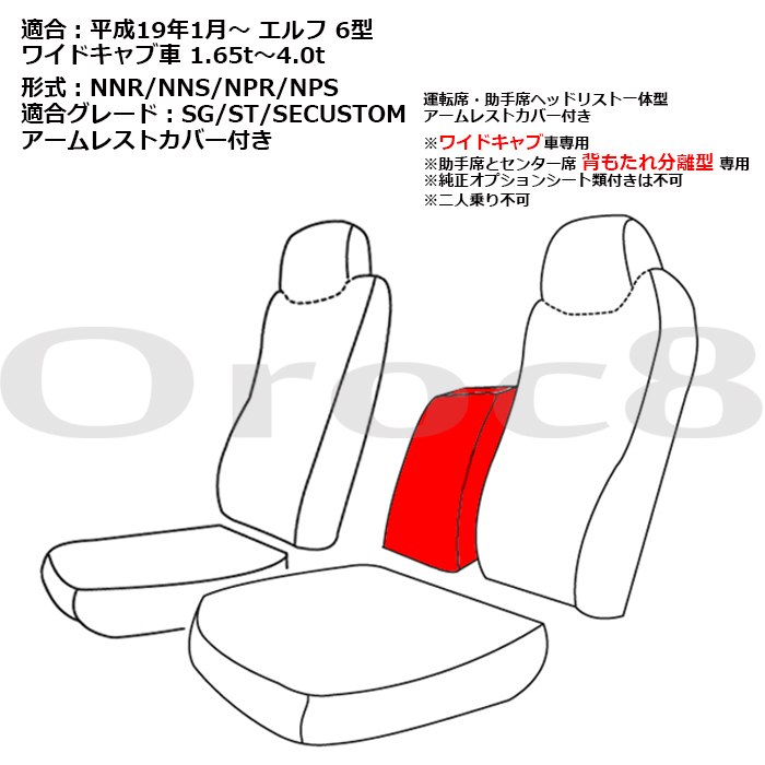 シートカバー 07 エルフ ワイドキャブ センター分割型 いすゞ トラック