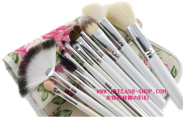 化粧品まとめ売り【12個セット】 12本メイクブラシセット 化粧ブラシセット メイクブラシ収納ケース付