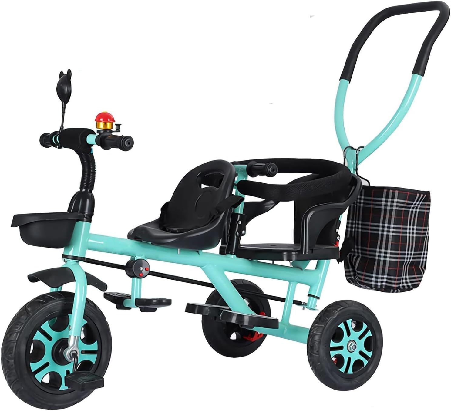 二人乗り三輪車 ベビーカー 双子用 自転車 補助棒付き 安全設計 約 