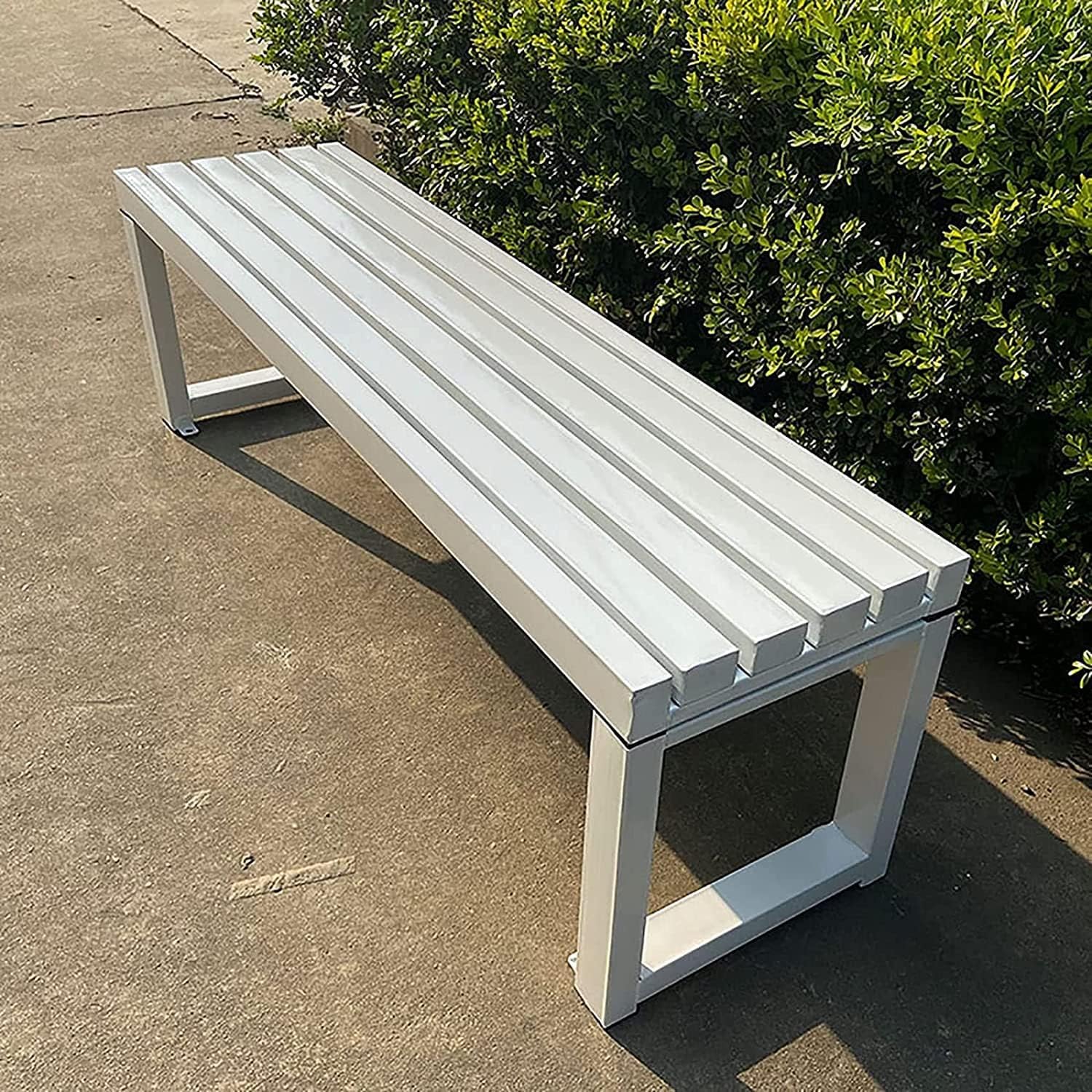 ガーデンベンチ 木製 防食 無垢材 １００?１８０ｃｍ 公園風の外空間を自宅に スチール脚で安定 耐荷重も安心 アウトドアベンチ_14