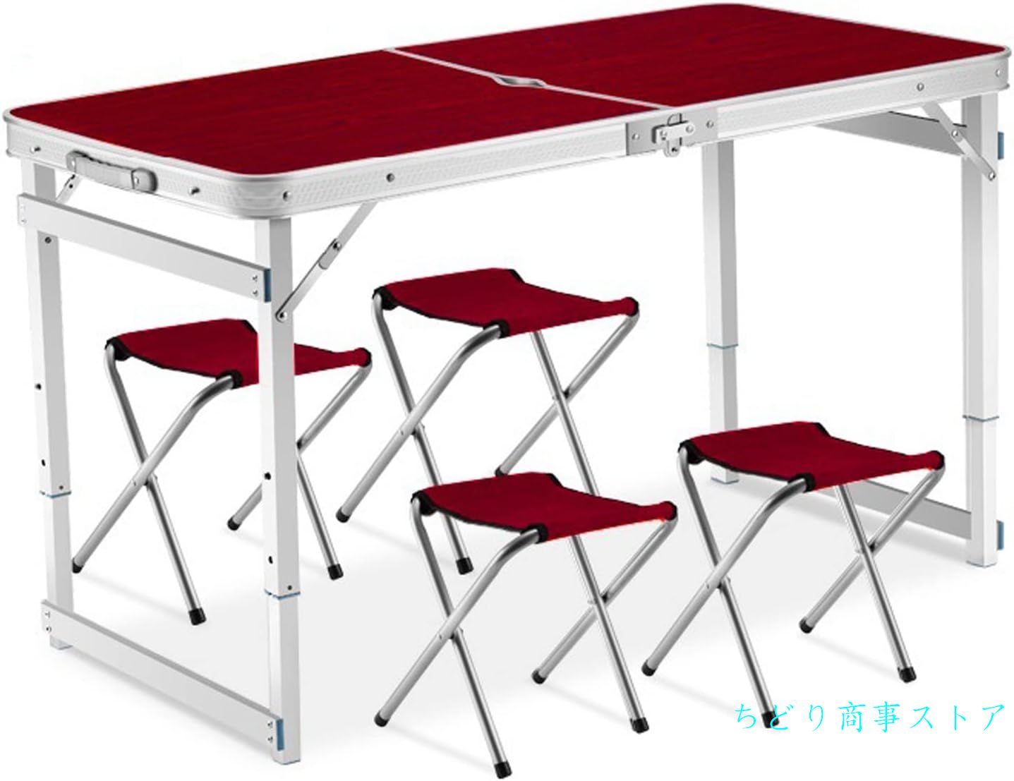折りたたみキャンプテーブルセット　椅子４脚付き高さ３段階調節ＢＢＱ・ピクニック・ガーデンパーティーに　屋外屋内兼用で家族イベントが捗る_2