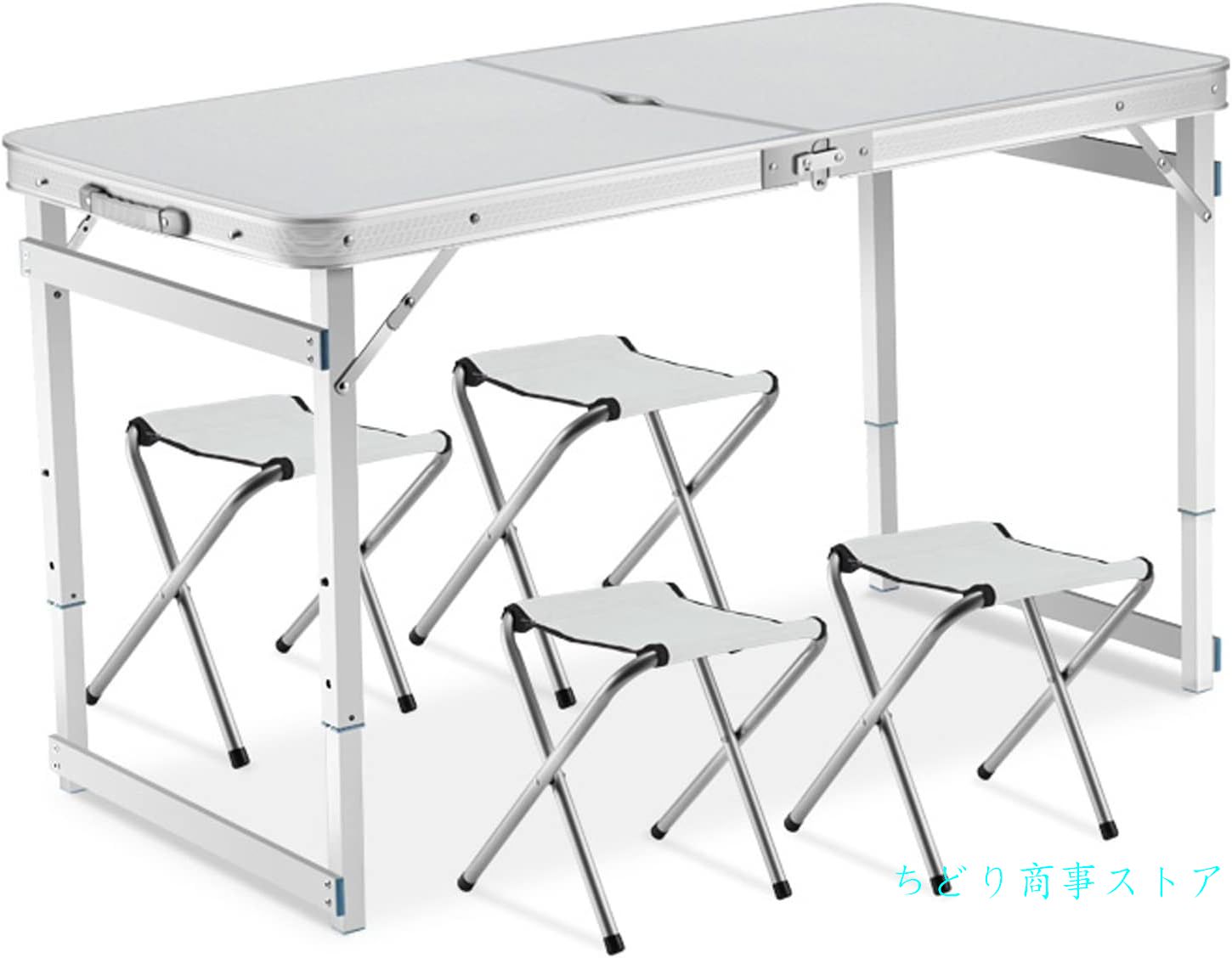 折りたたみキャンプテーブルセット　椅子４脚付き高さ３段階調節ＢＢＱ・ピクニック・ガーデンパーティーに　屋外屋内兼用で家族イベントが捗る_3