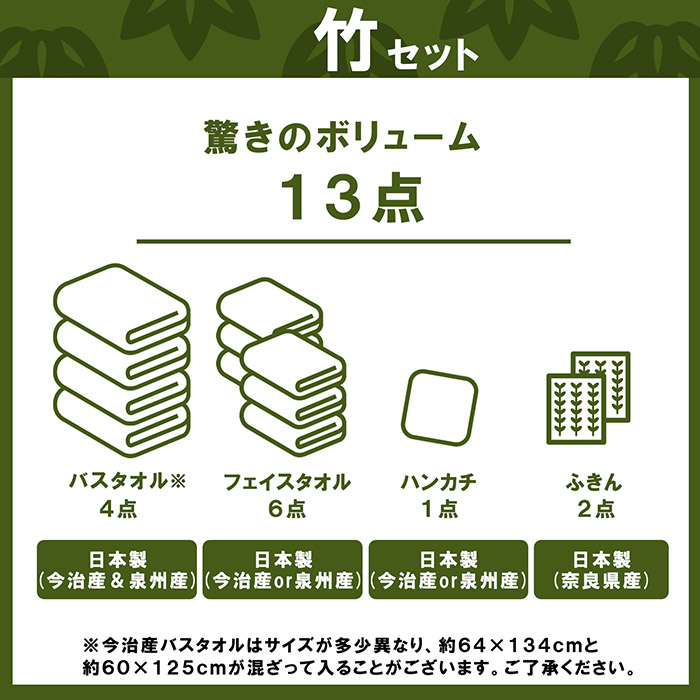 今治タオル（imabari towel） タオル 福袋 ＜竹セット＞ 13点 2025