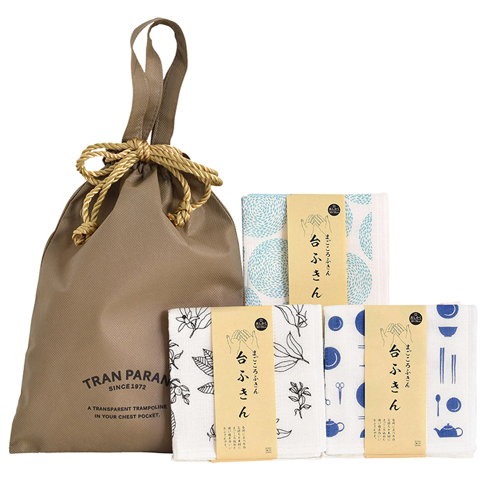 ギフト) ふきん 3枚セット まごころ 台ふきん ラッピング付き ギフト