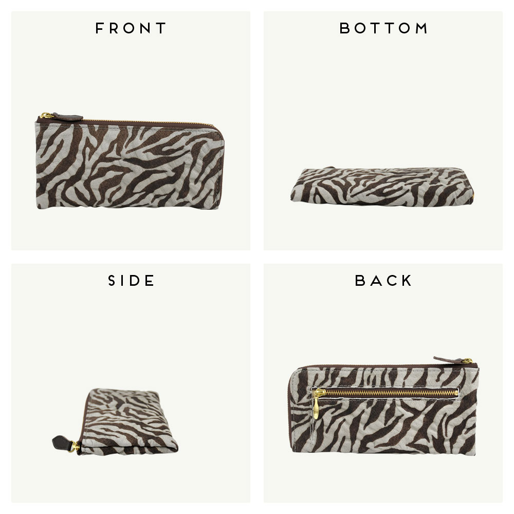 あんぱんカモフラ柄　三角プレート　サフィアノレザー ANTI FORME DESIGN（アンチフォルムデザイン） 長財布 L字ファスナー