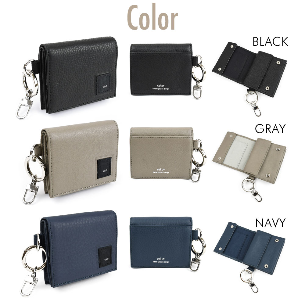 waku（ワク） ミニ財布 二つ折り財布 レディース 本革 柔らかい
