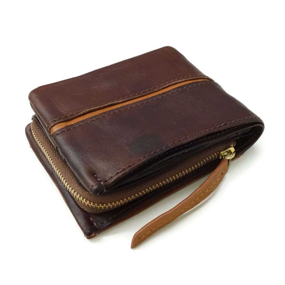 BAGGYPORT / バギーポート フルクローム ハーフウォレット BAGGY PORT（バギーポート） 二つ折り財布 L字ファスナー 大容量 本革