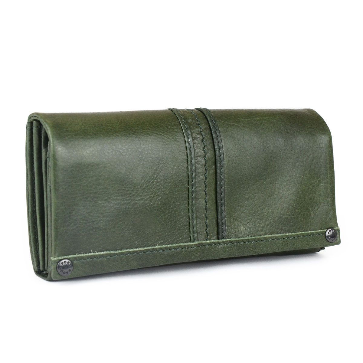 あき BAGGY PORT グリーン長財布 BAGGY PORT（バギーポート） フラップ長財布 メンズ カード20枚収納 本