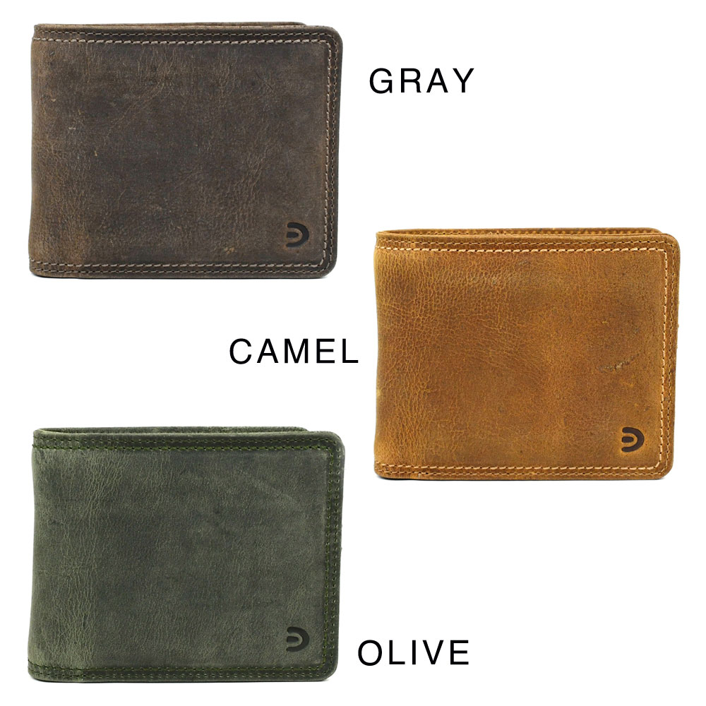 二つ折り財布 ハーフウォレット BOX型小銭入れ クーズー 本革 財布