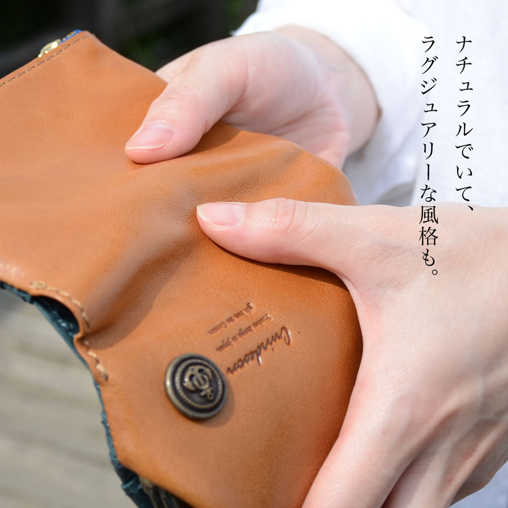 がま口財布 二つ折り レディース おしゃれ カワイイ 本革