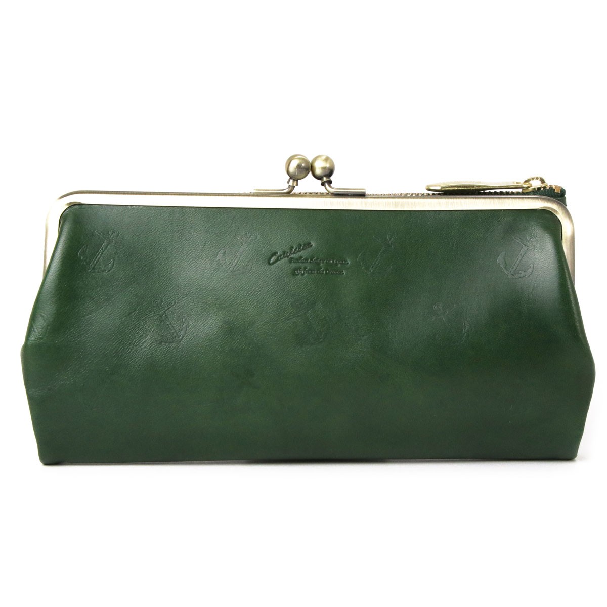 長財布 がまぐち財布 ANCHOR イカリ 型押しレザー L字ファスナー小銭