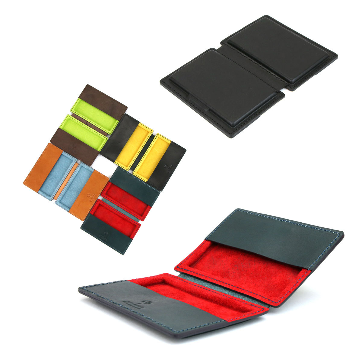 名刺入れ カードケース スリム 二つ折り マグネット 日本製 colm 本革