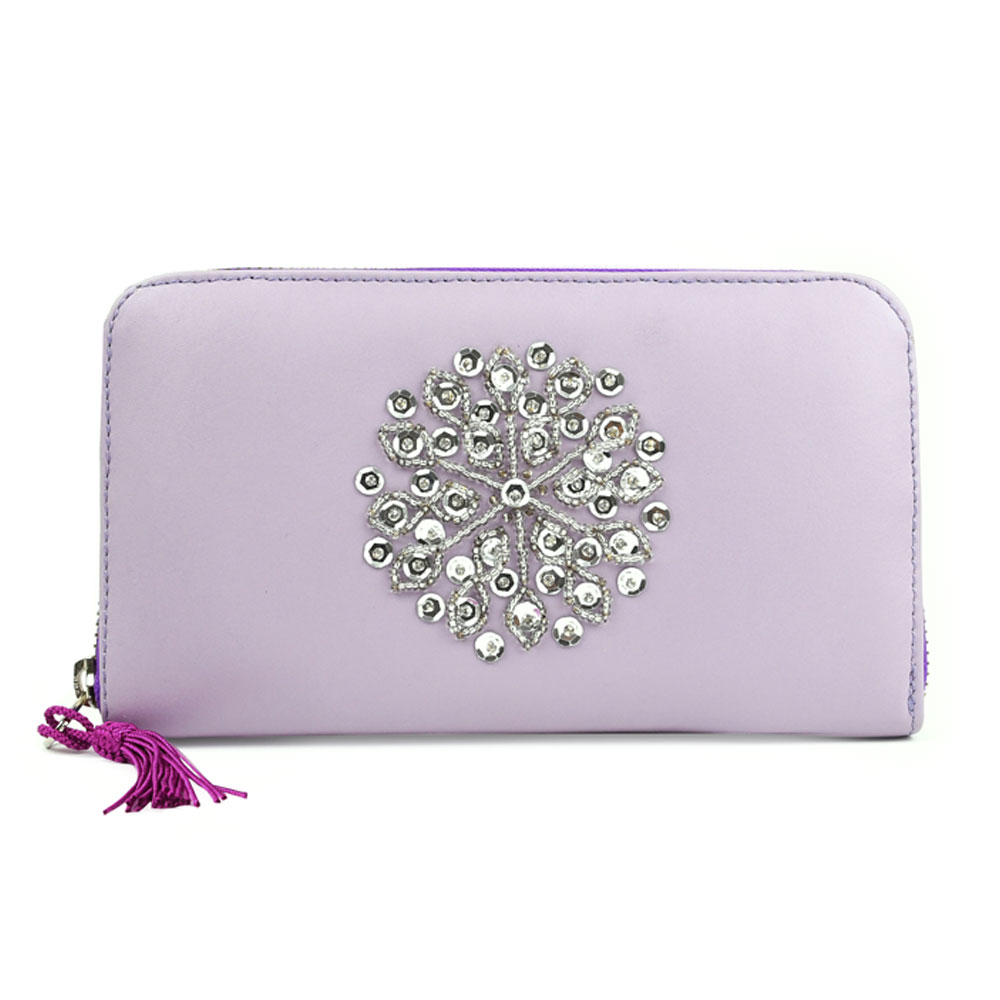 ビーズ刺繍 花柄 長財布 ビーズ刺繍 花柄 長財布